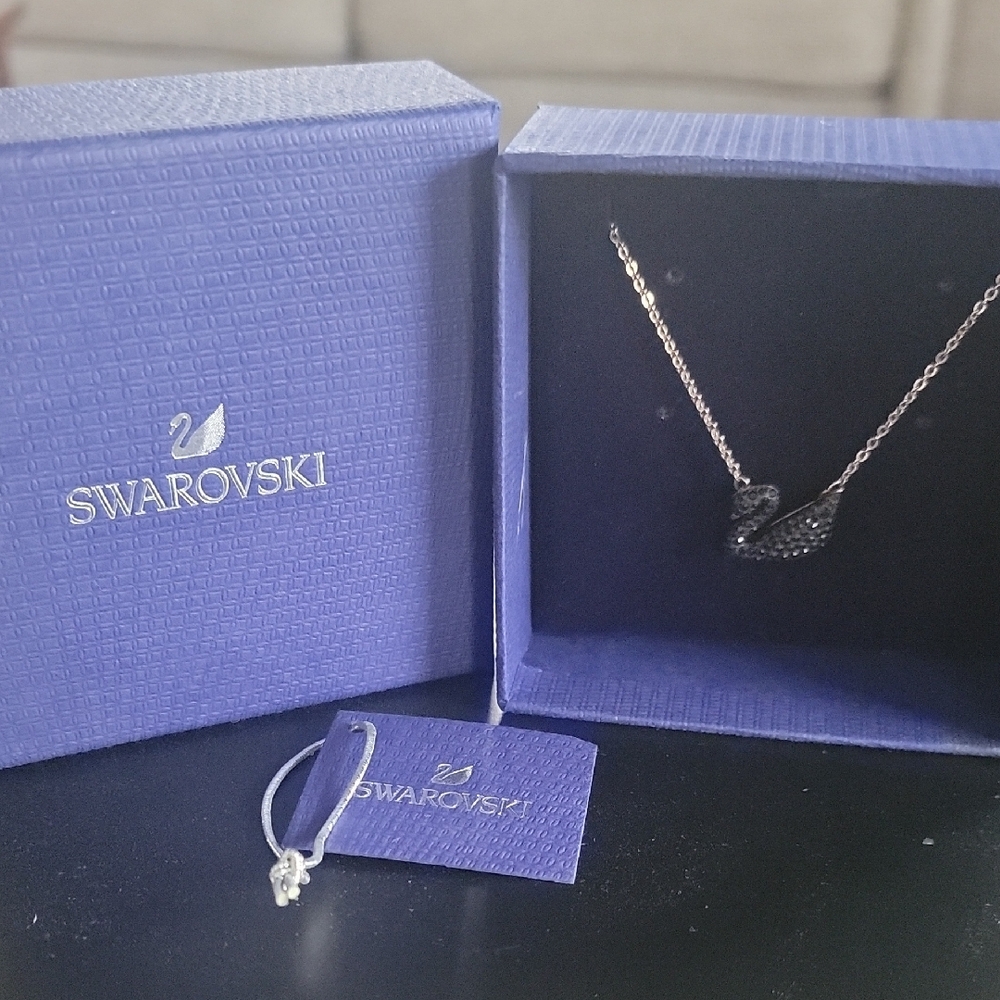 Swarovski Black Swan Necklace